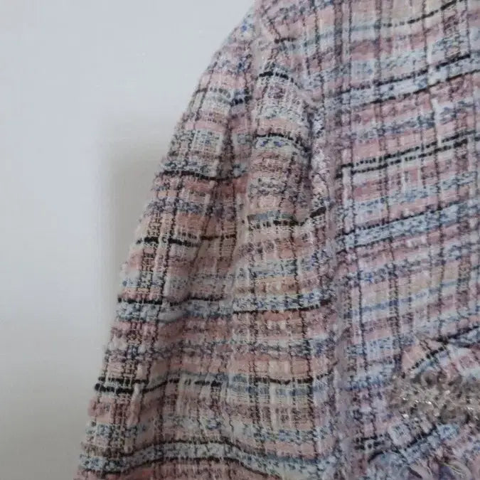 [BUNJANG] ON&ON Pink Tweed Open Jacket / ON&ON 핑크 트위드 오픈형 자켓