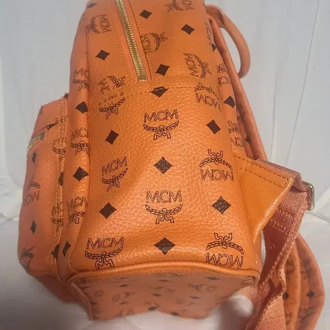 [BUNJANG] MCM Backpack Orange Leather Bag / MCM 백팩 오렌지 MMK3SVE20OR001