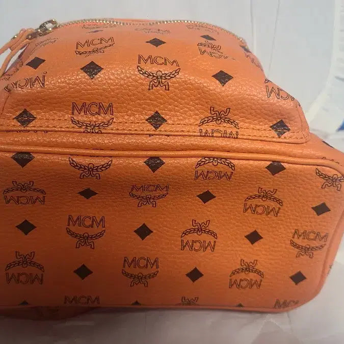 [BUNJANG] MCM Backpack Orange Leather Bag / MCM 백팩 오렌지 MMK3SVE20OR001