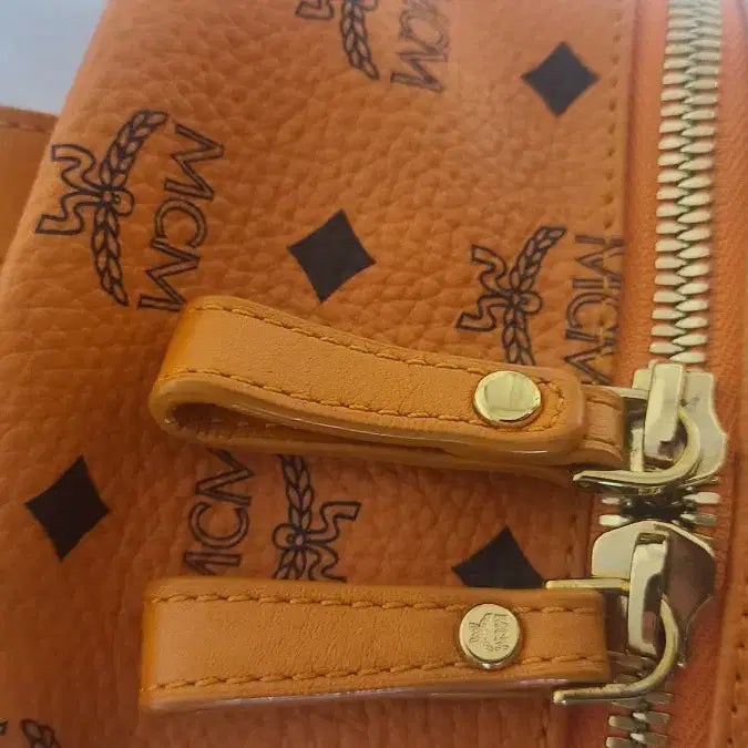 [BUNJANG] MCM Backpack Orange Leather Bag / MCM 백팩 오렌지 MMK3SVE20OR001