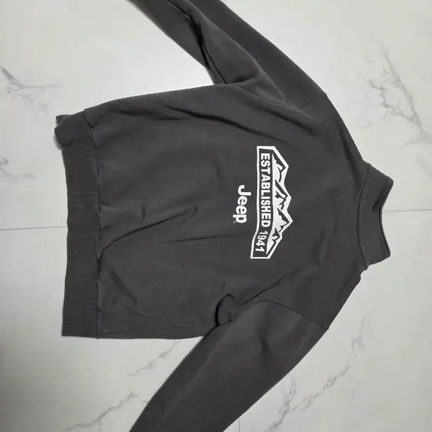 [BUNJANG] Jeep Charcoal Half-Neck Sweatshirt / Jeep 지프 차콜색 하프넥 맨투맨 티셔츠