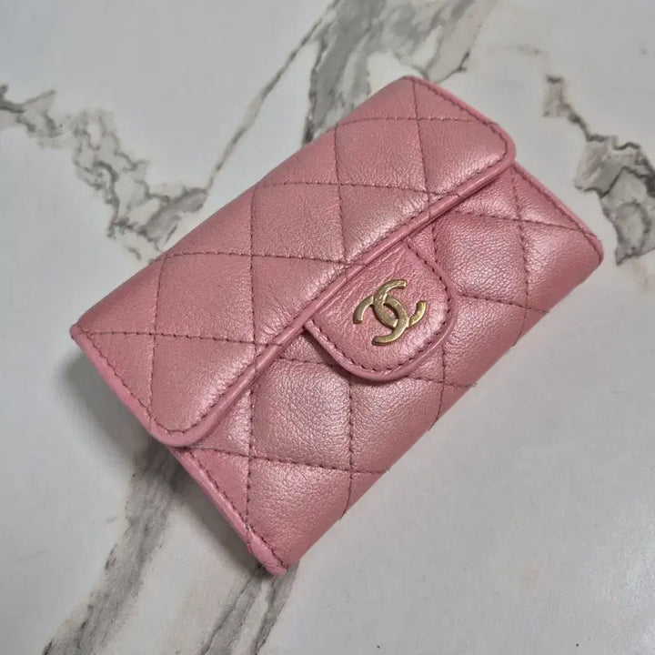 [BUNJANG] Chanel Classic Flap Card Holder Pink / (정품) 샤넬 클래식 플랩 카드지갑 명함 홀더 핑크