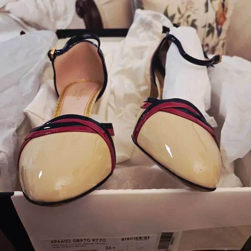 [BUNJANG] Gucci Patent Leather Tricolor Pumps Heels Size 36 / 구찌 페이턴트 가죽 삼색 펌프스 힐 36