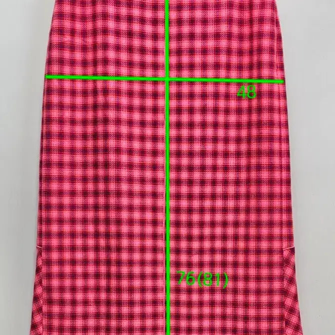 [BUNJANG] Benetton Checkered Asymmetrical Midi Skirt / 베네통 체크 언발 스커트