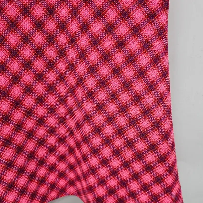 [BUNJANG] Benetton Checkered Asymmetrical Midi Skirt / 베네통 체크 언발 스커트