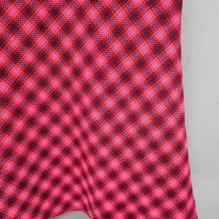 [BUNJANG] Benetton Checkered Asymmetrical Midi Skirt / 베네통 체크 언발 스커트