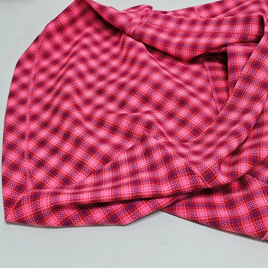 [BUNJANG] Benetton Checkered Asymmetrical Midi Skirt / 베네통 체크 언발 스커트