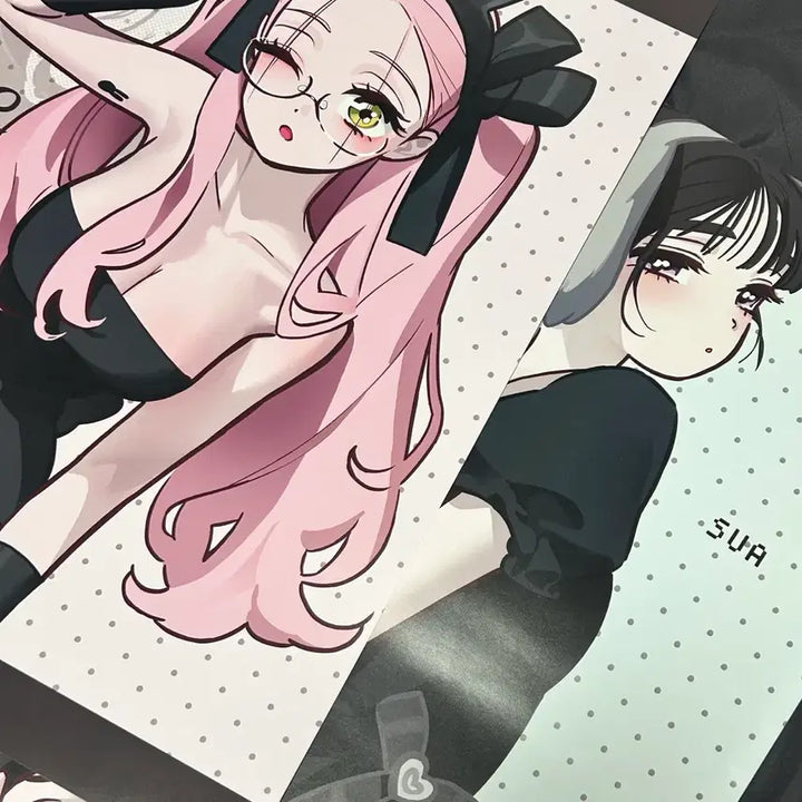 [BUNJANG] A.C.E X BANI.STER Collaboration Cafe Illustration Poster Bundle Set / 일괄 에이스테 미지 수아 바니스테 콜라보 카페 일러스트 포스터 특전