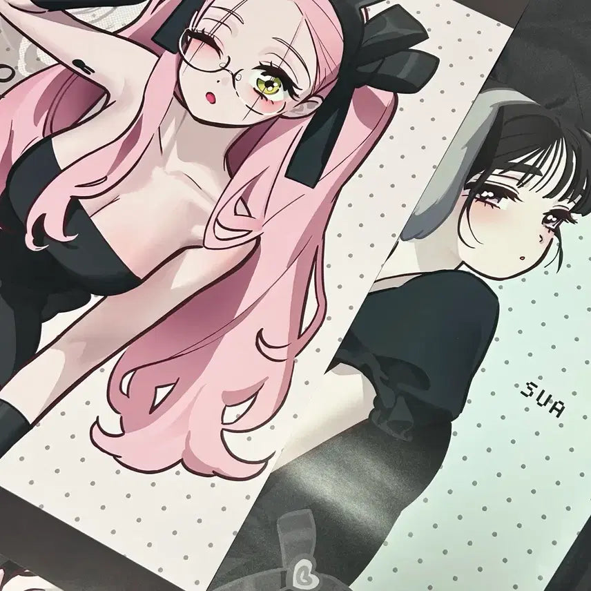 [BUNJANG] A.C.E X BANI.STER Collaboration Cafe Illustration Poster Bundle Set / 일괄 에이스테 미지 수아 바니스테 콜라보 카페 일러스트 포스터 특전