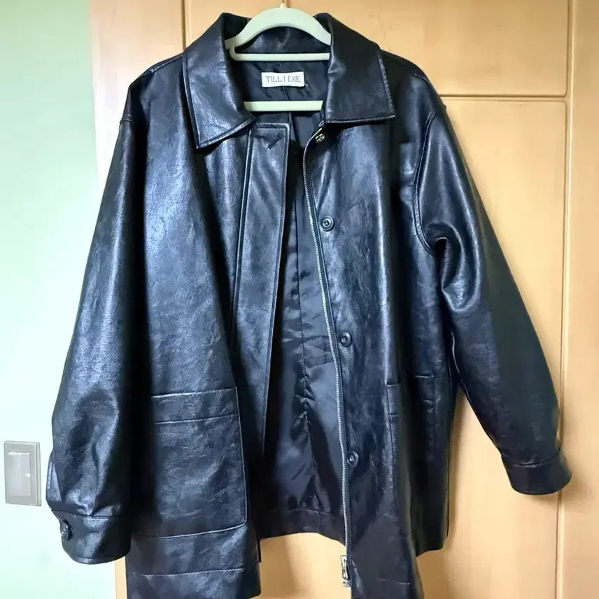 [BUNJANG] TILL I DIE Black Leather Jacket / TILLI DIE 블랙 레더 자켓 FREE