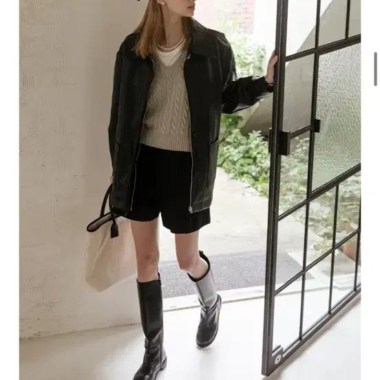 [BUNJANG] TILL I DIE Black Leather Jacket / TILLI DIE 블랙 레더 자켓 FREE
