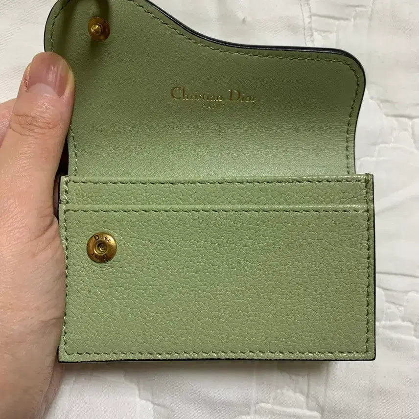 [BUNJANG] Dior Saddle Flap Card Holder Sage Green Card Wallet / 디올 새들 플랩 카드홀더 세이지 그린 카드지갑