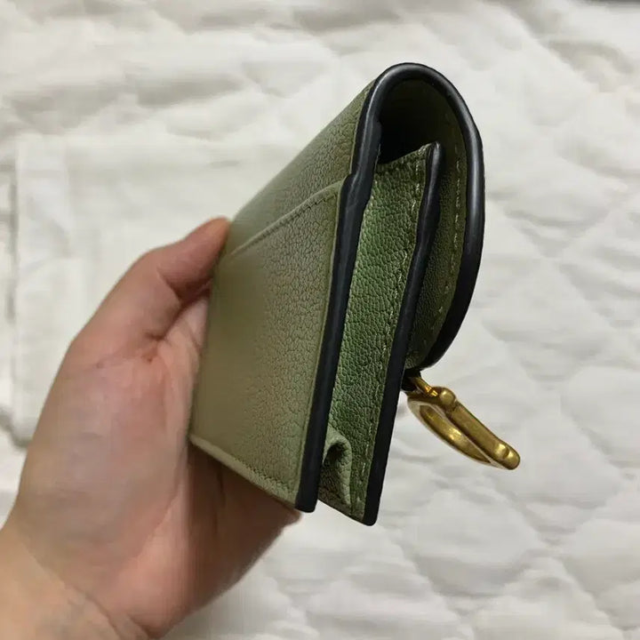 [BUNJANG] Dior Saddle Flap Card Holder Sage Green Card Wallet / 디올 새들 플랩 카드홀더 세이지 그린 카드지갑
