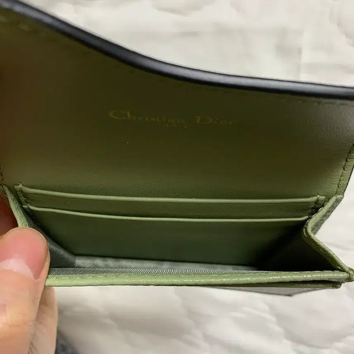 [BUNJANG] Dior Saddle Flap Card Holder Sage Green Card Wallet / 디올 새들 플랩 카드홀더 세이지 그린 카드지갑