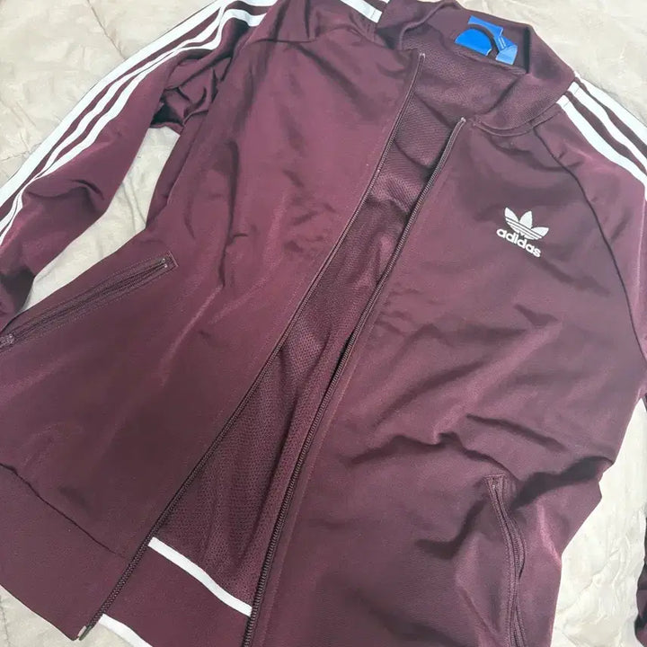 [BUNJANG] Adidas Three-Stripes Track Top Jersey / 버건디 아디다스 삼선 트랙탑 져지