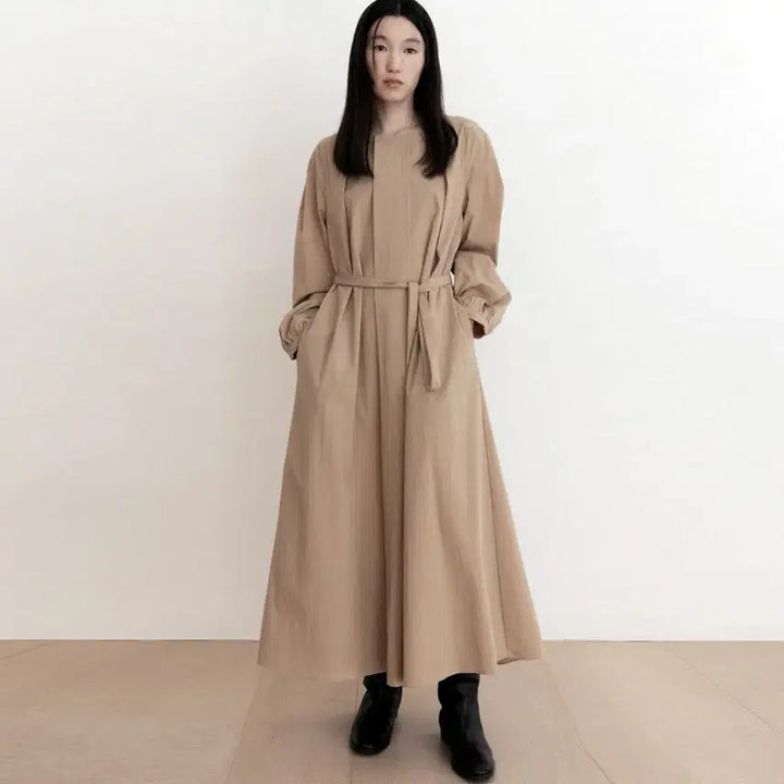 [BUNJANG] B.MUSE Venue Beige Vercro Maxi Dress / 비뮤즈(B.MUSE) 베뉴엣 베이지 벨르크원피스 롱기장 프리사이즈 새상품