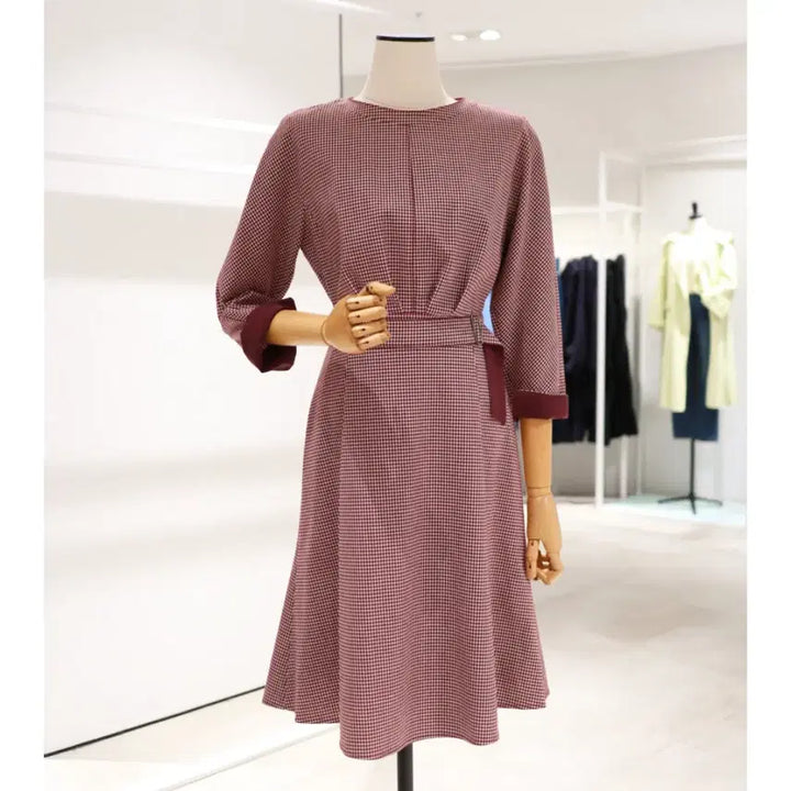 [BUNJANG] It Michaa Belted Checkered Dress 55 / 잇미샤(it michaa) 벨티드 체크원피스 55