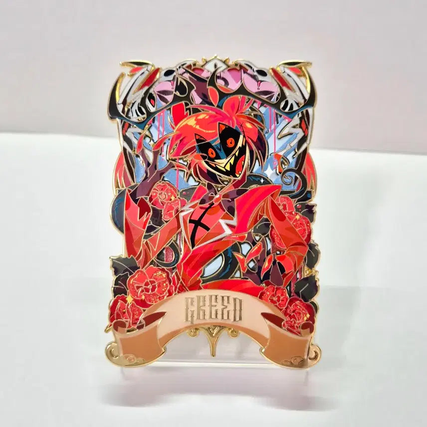 [BUNJANG] Hazbin Hotel Alastor Stained Glass Metal Pin (Gold) / 해즈빈호텔 알래스터 뱃지(금)