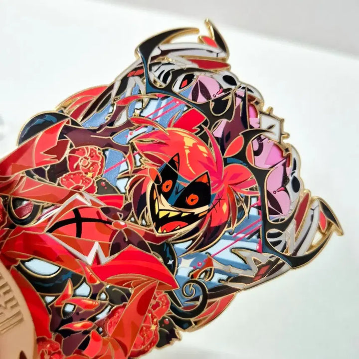 [BUNJANG] Hazbin Hotel Alastor Stained Glass Metal Pin (Gold) / 해즈빈호텔 알래스터 뱃지(금)
