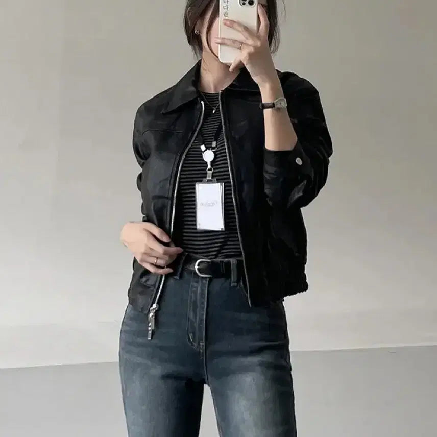 [BUNJANG] High-Waist Bootcut Denim Jeans / 하이웨스트 스판 진청 워싱 부츠컷 데님 팬츠