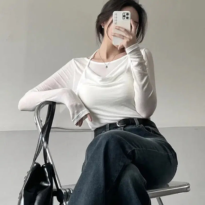 [BUNJANG] High-Waist Bootcut Denim Jeans / 하이웨스트 스판 진청 워싱 부츠컷 데님 팬츠