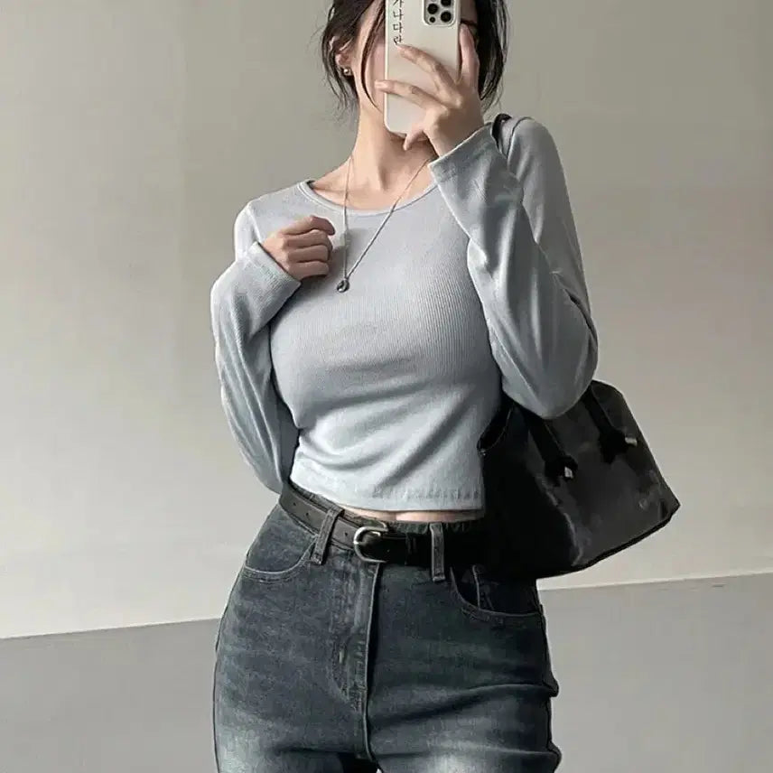 [BUNJANG] High-Waist Bootcut Denim Jeans / 하이웨스트 스판 진청 워싱 부츠컷 데님 팬츠