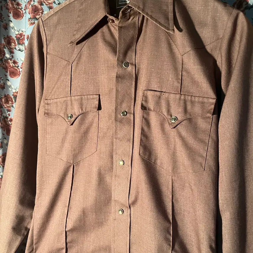 [BUNJANG] JC Penney Western Shirt / 70s jcpenny 브라운 웨스턴 셔츠