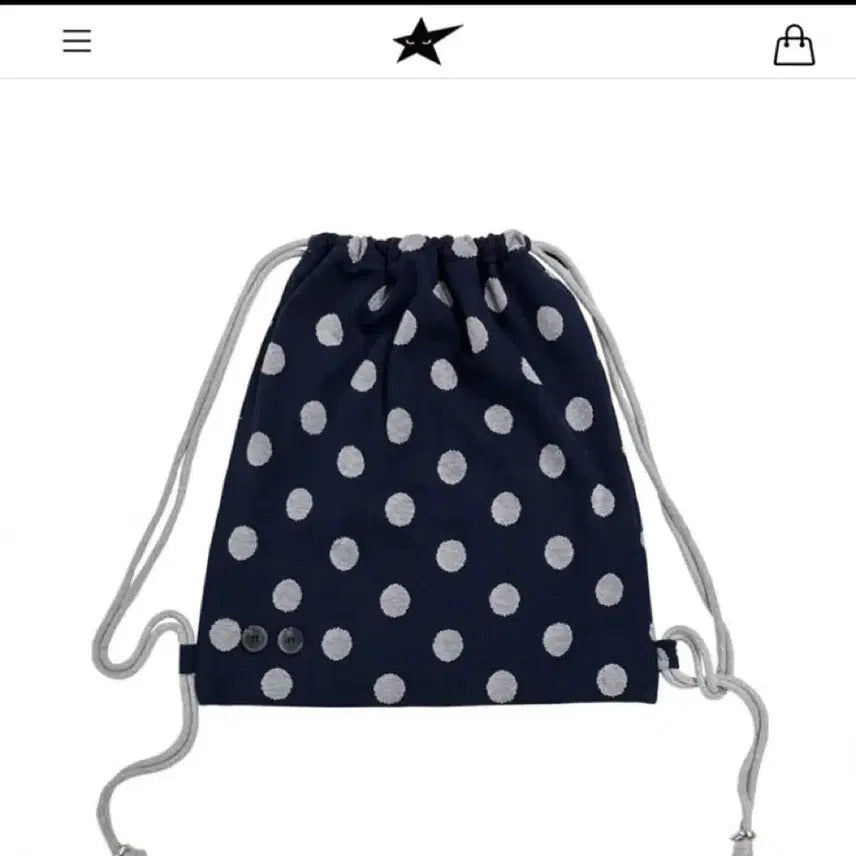 [SOLD OUT] 위프롬레이지 네이비 도트 힙색 스트링백