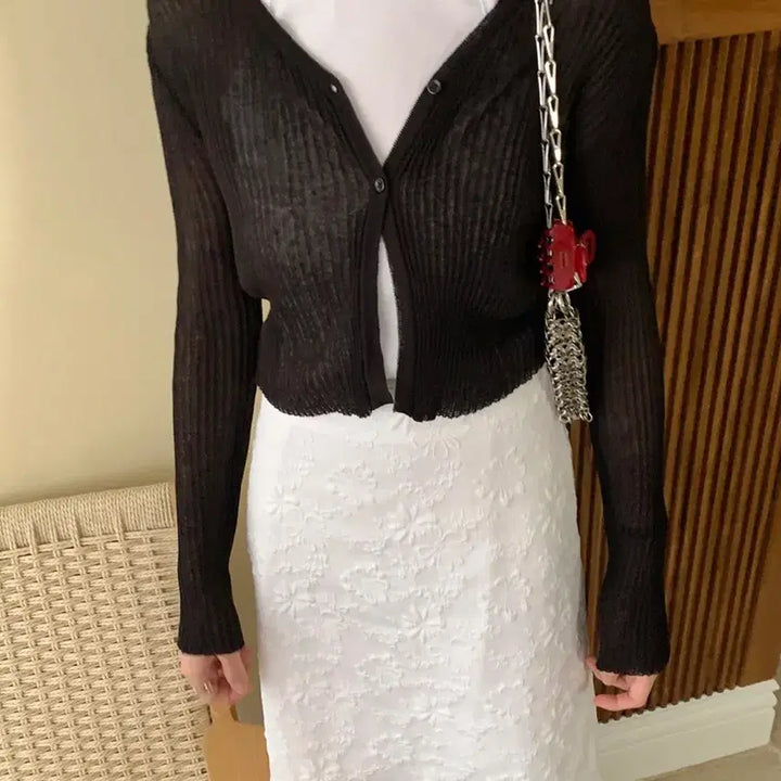 [SOLD OUT] 크렘므 하객룩 베이드 자가드 스커트 s
