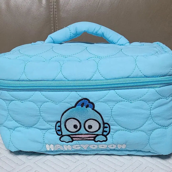 [BUNJANG] Sanrio Hangyodon Quilted Pouch Bag (Sky Blue) / 산리오 한교동 퀼팅 파우치 가방 하늘색(새상품)