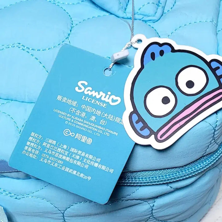 [BUNJANG] Sanrio Hangyodon Quilted Pouch Bag (Sky Blue) / 산리오 한교동 퀼팅 파우치 가방 하늘색(새상품)