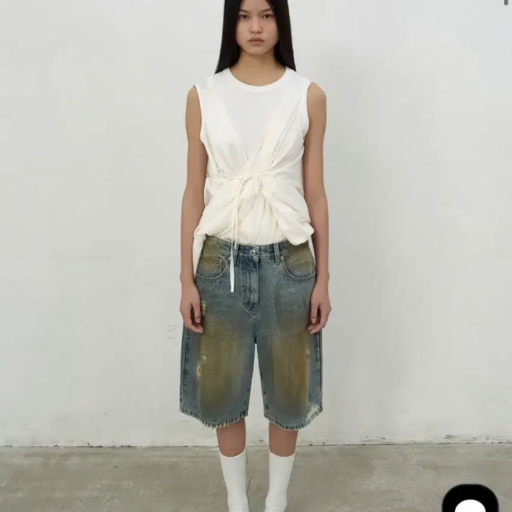 [SOLD OUT] LCDC washed blue denim shorts
