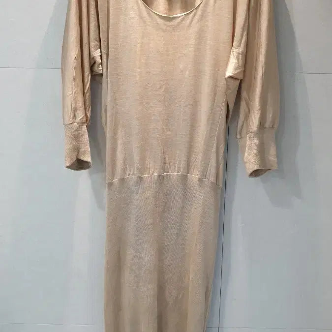 [BUNJANG] Saint Laurent Beige Silk Knit Midi Dress / YSL 입생로랑 정품 베이지 실크 니트 미디 원피스 스웨터