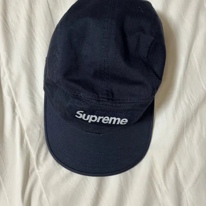 [BUNJANG] Supreme Washed Chino Camp Cap Navy 24FW / 슈프림 워시드 치노 캠프캡 네이비 24fw