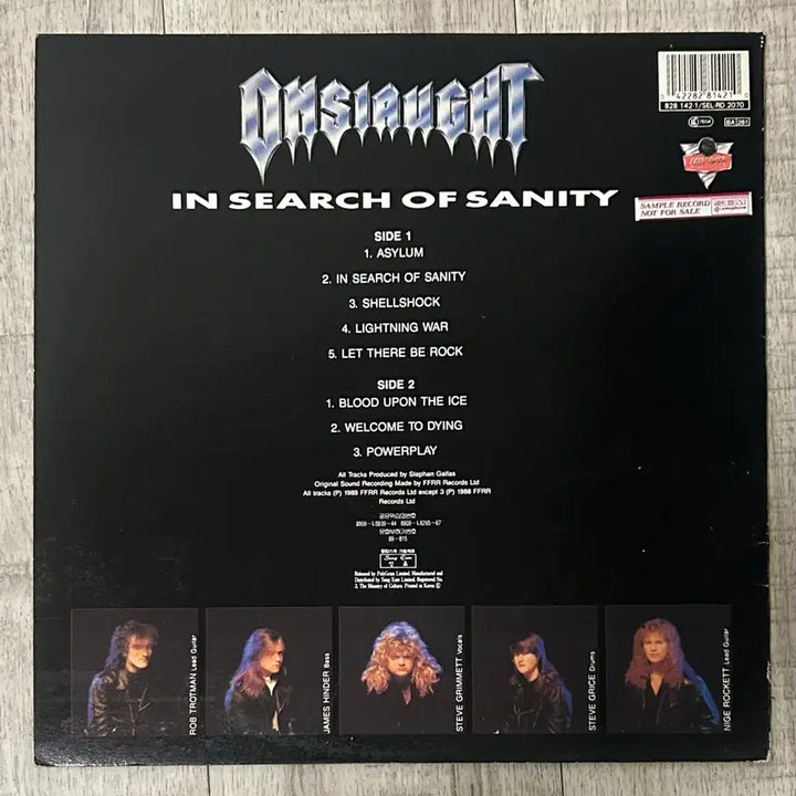 [BUNJANG] Onslaught In Search of Sanity LP (1989, Promo) / Onslaught lp
