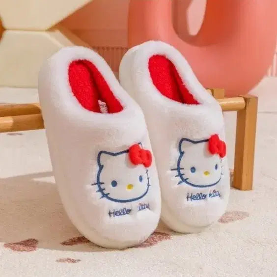 [BUNJANG] Sanrio Hello Kitty Fur Slippers White Size 260 / 정품 헬로키티 털 슬리퍼 화이트 260
