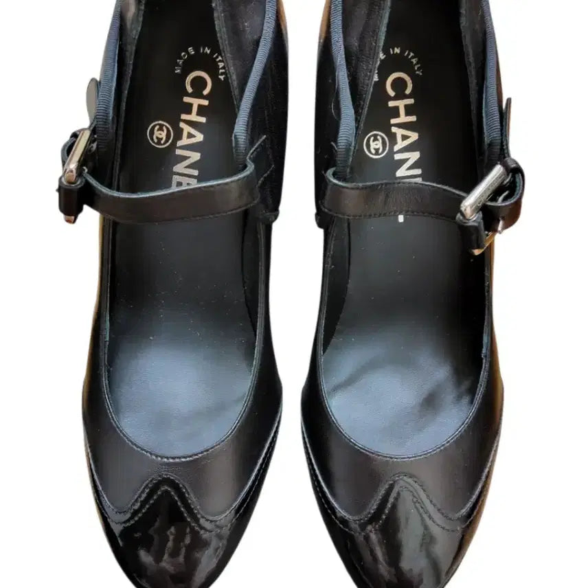[BUNJANG] Chanel CC Logo Mary Jane Pumps Black Lambskin / 샤넬 CC 로고 메리제인 펌프스 블랙