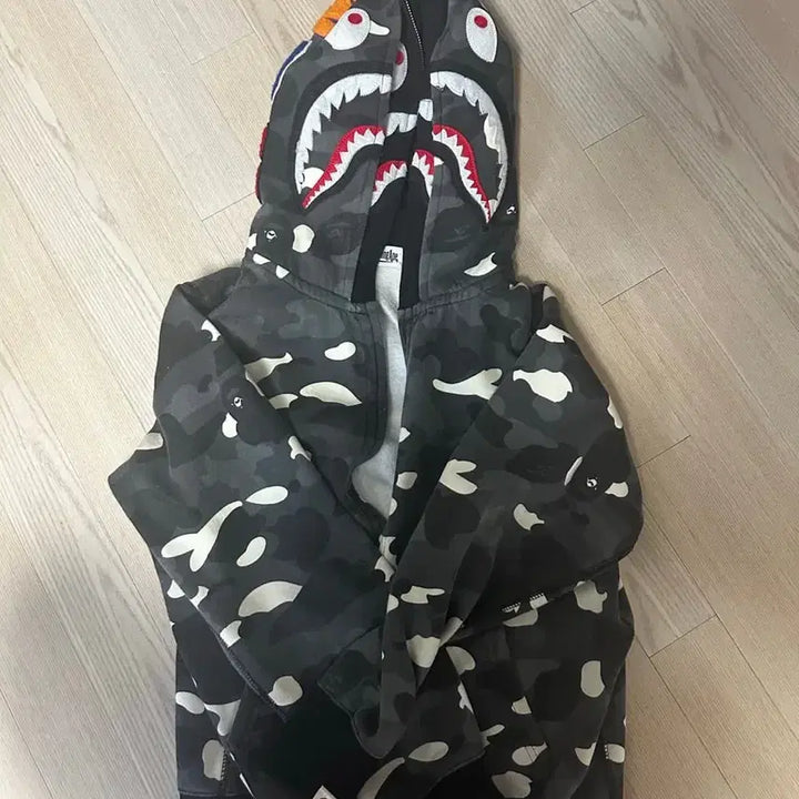 [BUNJANG] BAPE City Camo Shark Double Hoodie / 베이프 시티 카모 샤크 더블 후드