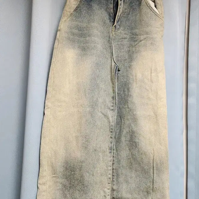 [BUNJANG] Wide Leg Denim Pants / 뒷밴딩 연청 와이드 데님 팬츠