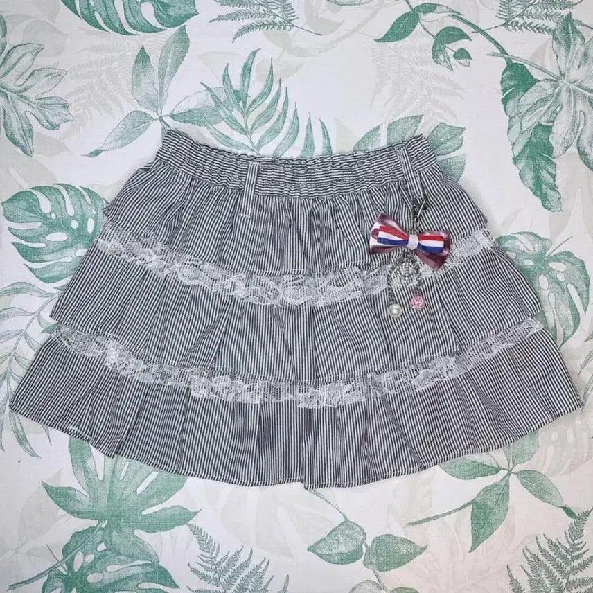 [BUNJANG] Lace Frill Ribbon Skirt / 양산형지뢰계 레이스 프릴리본스커트