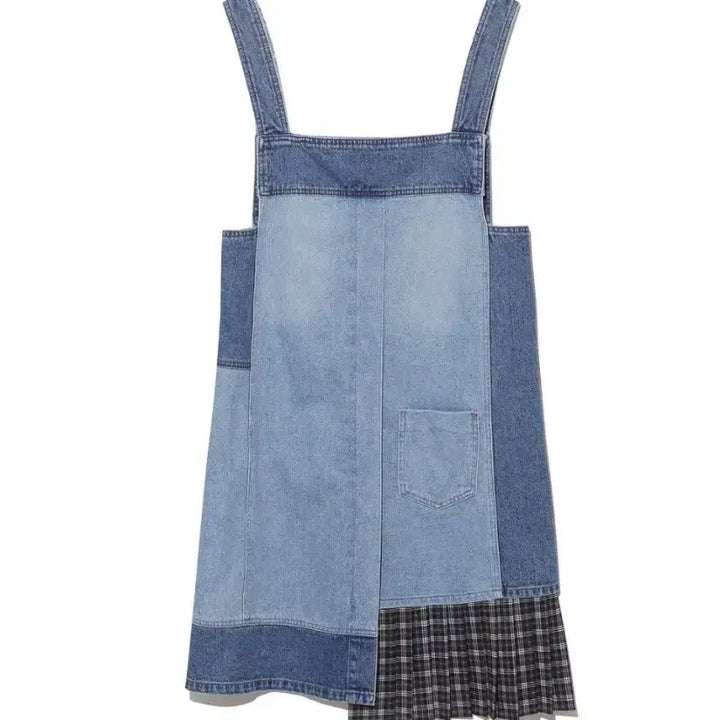 [BUNJANG] Lucky Chouette Patchwork Pleated Midi Dress / 럭키슈에뜨 원피스