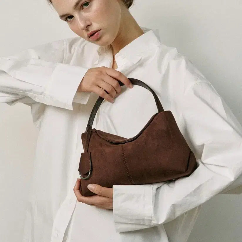 [BUNJANG] Moremor Mobo Suede Brown Mini Bag / [모어모르] 모보백 스웨이드 브라운 미니백