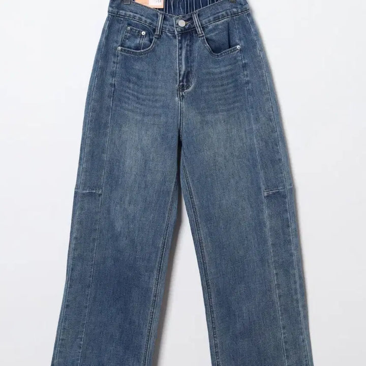 [BUNJANG] Unspecified Straight-Leg Denim Pants / 5054 절개 스트레이트 데님팬츠