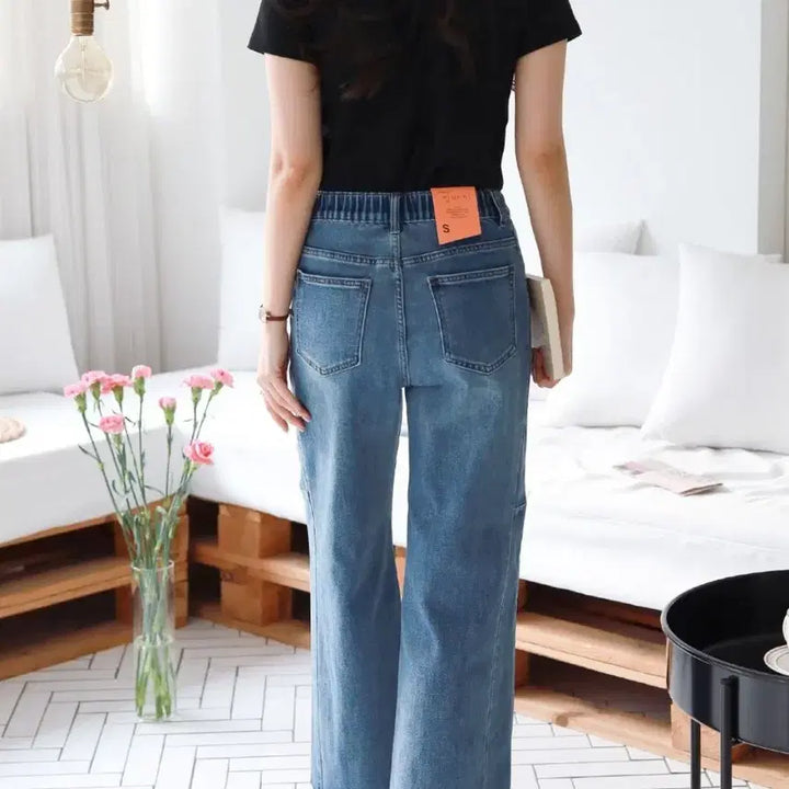 [BUNJANG] Unspecified Straight-Leg Denim Pants / 5054 절개 스트레이트 데님팬츠