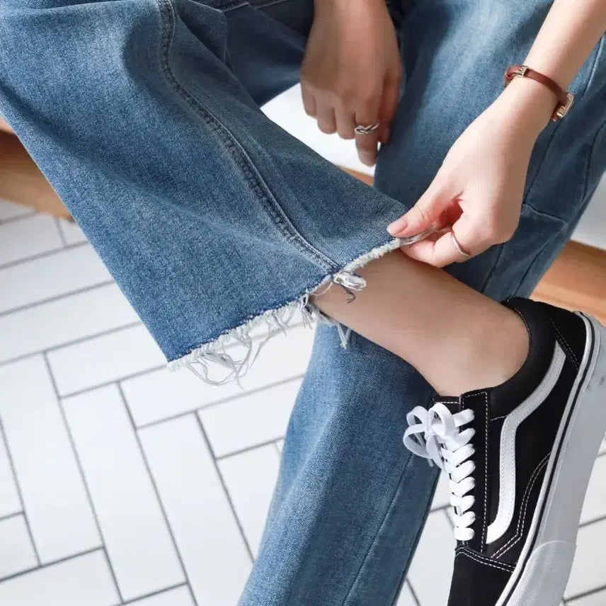 [BUNJANG] Unspecified Straight-Leg Denim Pants / 5054 절개 스트레이트 데님팬츠