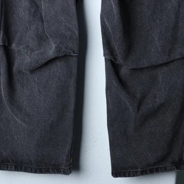 [BUNJANG] Dimitri Black Denim Cargo Jeans / (XL-2XL) 디미트리블랙 청바지 데님 워싱 카고 흑청-2433