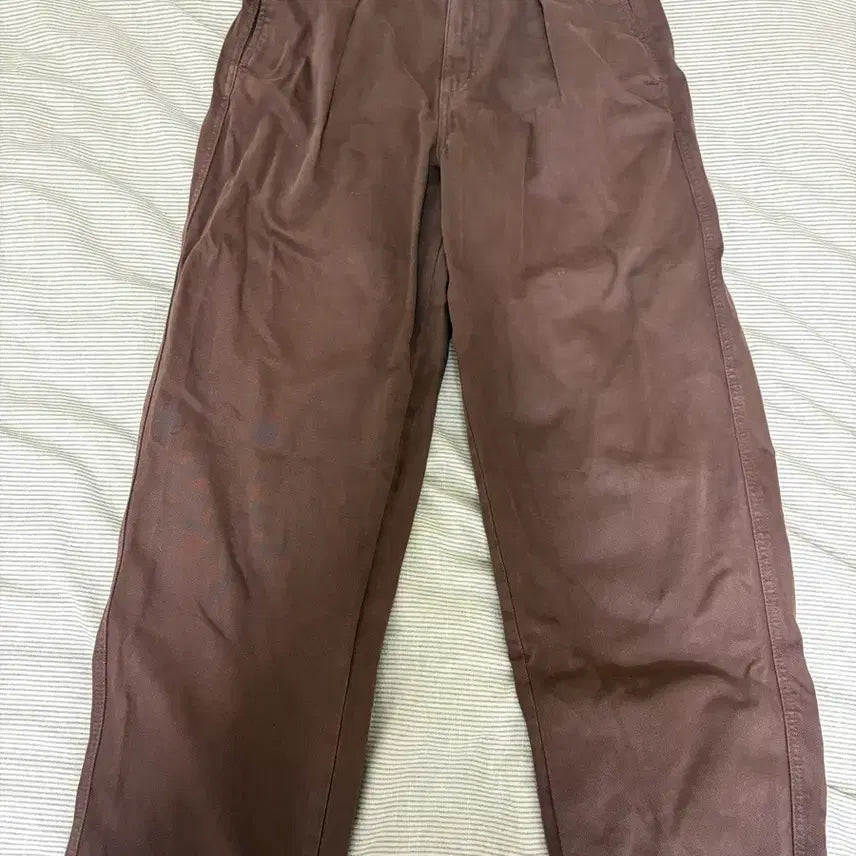 [BUNJANG] Uniqlo U Brown Wide Denim Tucked Pants / 유니클로 U 브라운 와이드 팬츠 데님턱팬츠 25 바지