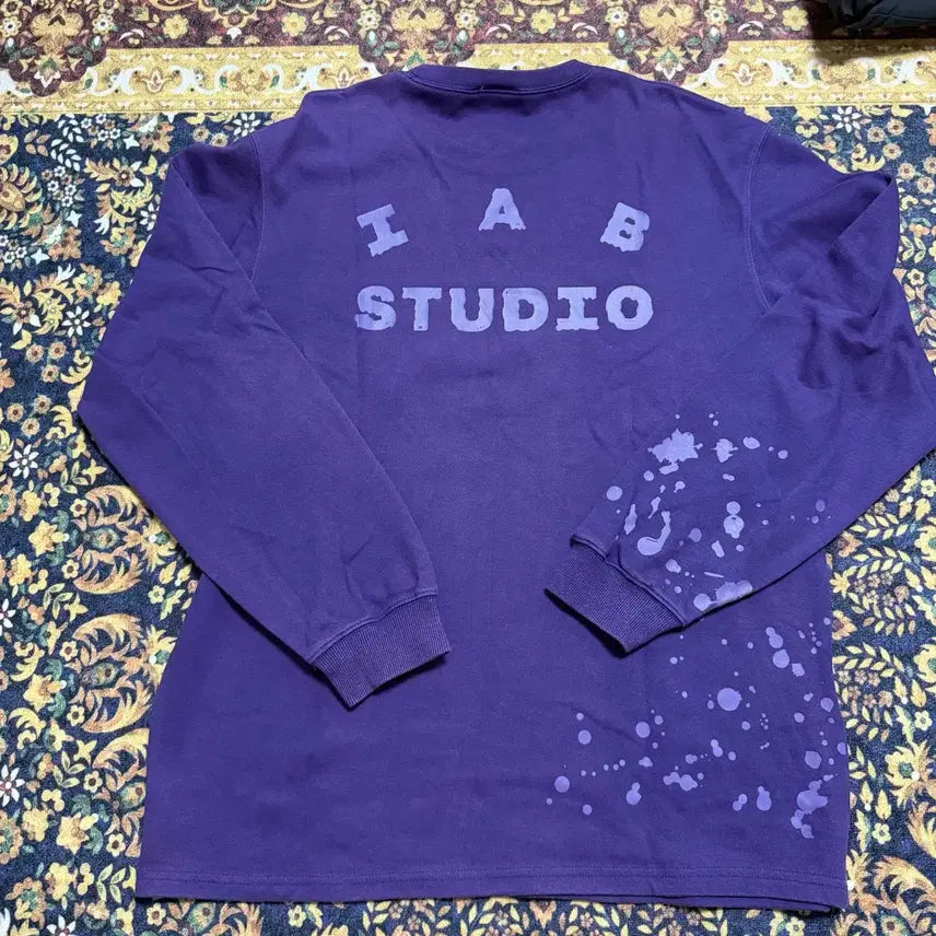 [BUNJANG] IAB Studio Logo Painting Long Sleeve Shirt / [L] IAB STUDIO 로고 페인팅 롱슬리브 퍼플