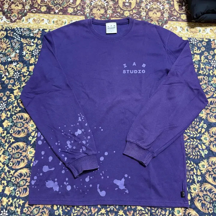 [BUNJANG] IAB Studio Logo Painting Long Sleeve Shirt / [L] IAB STUDIO 로고 페인팅 롱슬리브 퍼플