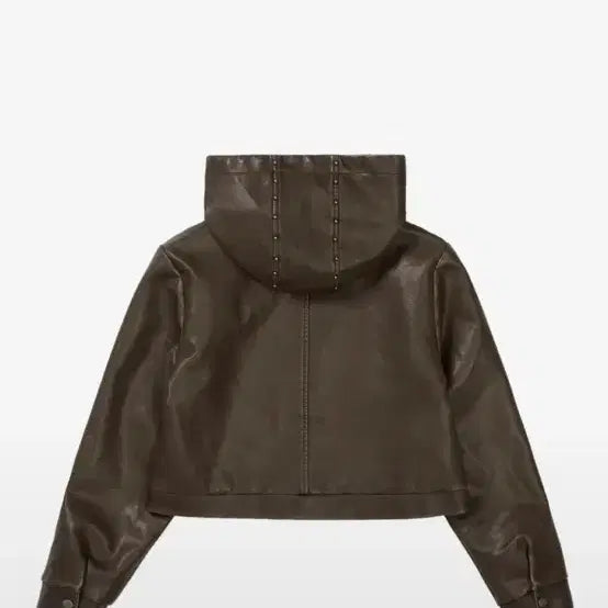 [BUNJANG] As You Are Track Leather Hoodie Jacket Brown S / 애즈유아 트랙 레더 후디 자켓 브라운 s